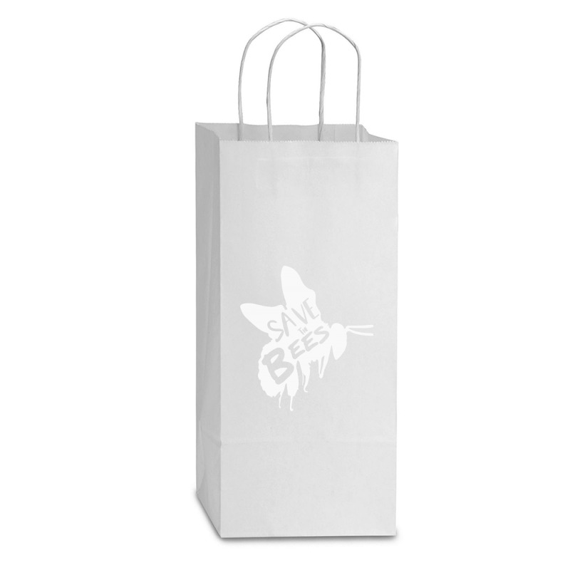 Save The Bees Double Wine Paper Bag - 6 1/2 X 3 1/2 X 12 3/8 | Artistshot