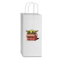 Adopt A Baby Mandalorian Baby Yoda Double Wine Paper Bag - 6 1/2 X 3 1/2 X 12 3/8 | Artistshot