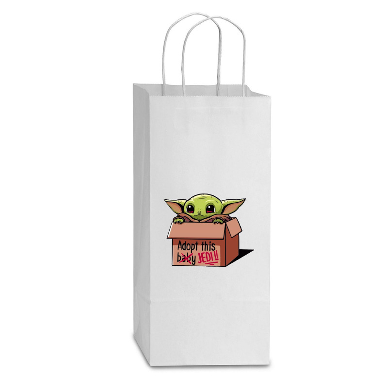 Adopt A Baby Mandalorian Baby Yoda Double wine Paper Bag - 6 1/2 x 3 1/2 x 12 3/8 by paulscott Art | Artistshot