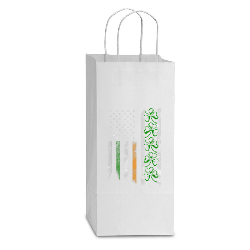 Irish American Ireland Flag Shamrock Double Wine Paper Bag - 6 1/2 X 3 1/2 X 12 3/8 | Artistshot