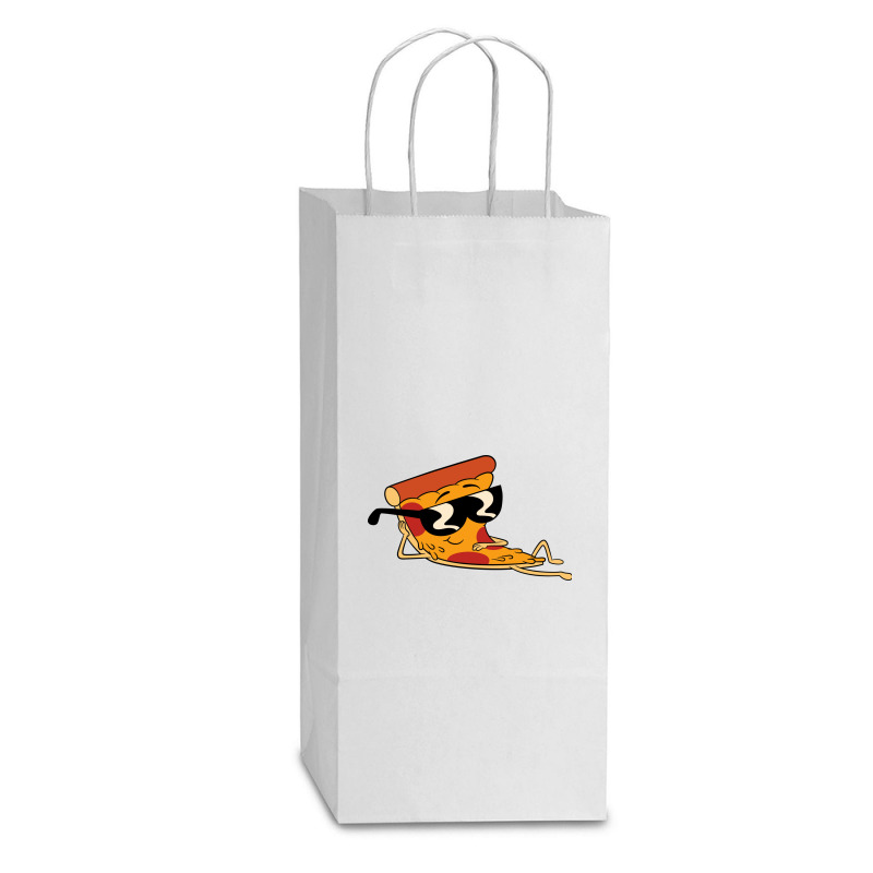 Pizza Steve Cool Cartoon Double Wine Paper Bag - 6 1/2 X 3 1/2 X 12 3/8 | Artistshot