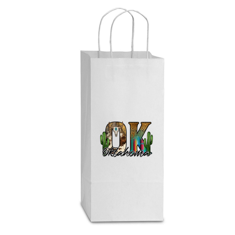 Oklahoma Double Wine Paper Bag - 6 1/2 X 3 1/2 X 12 3/8 | Artistshot