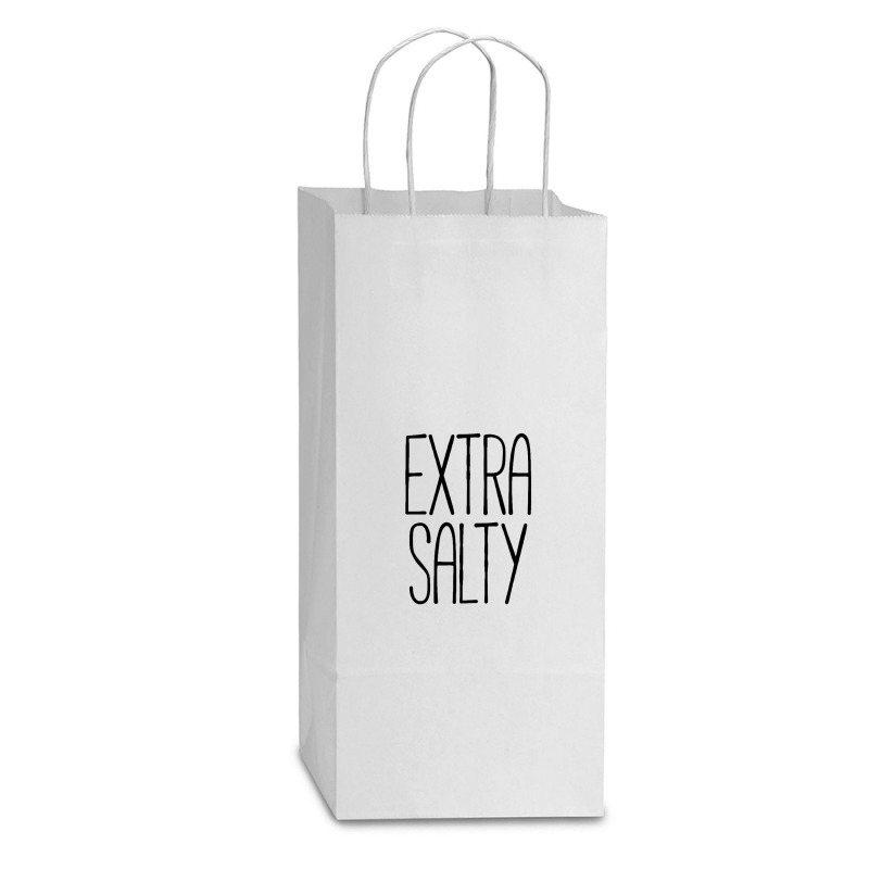 Extra Salty Black Double Wine Paper Bag - 6 1/2 X 3 1/2 X 12 3/8 | Artistshot