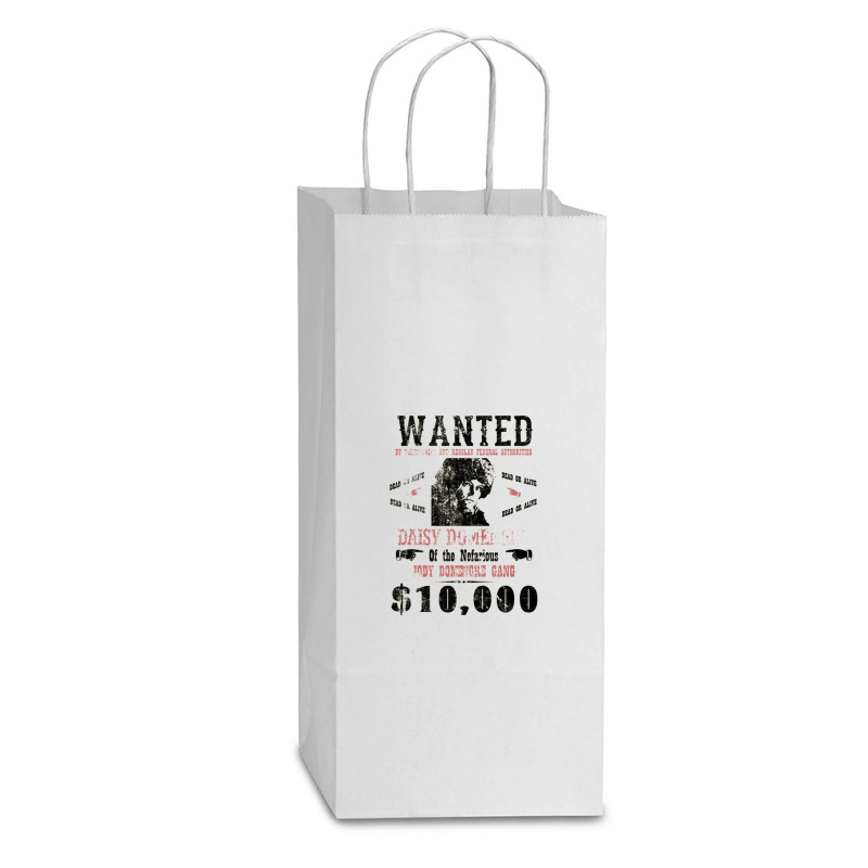 Daisy Domergue (domengre) Wanted Poster, Distressed Double wine Paper Bag - 6 1/2 x 3 1/2 x 12 3/8 by bazgrafton | Artistshot