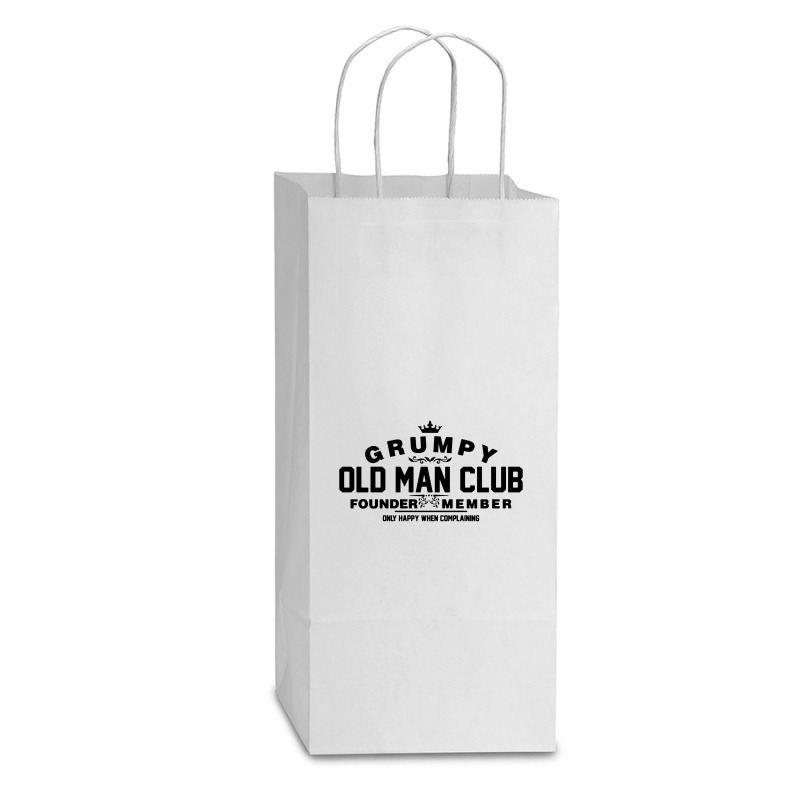 Grumpy Old Man Club Founder Member Complaining Double Wine Paper Bag - 6 1/2 X 3 1/2 X 12 3/8 | Artistshot