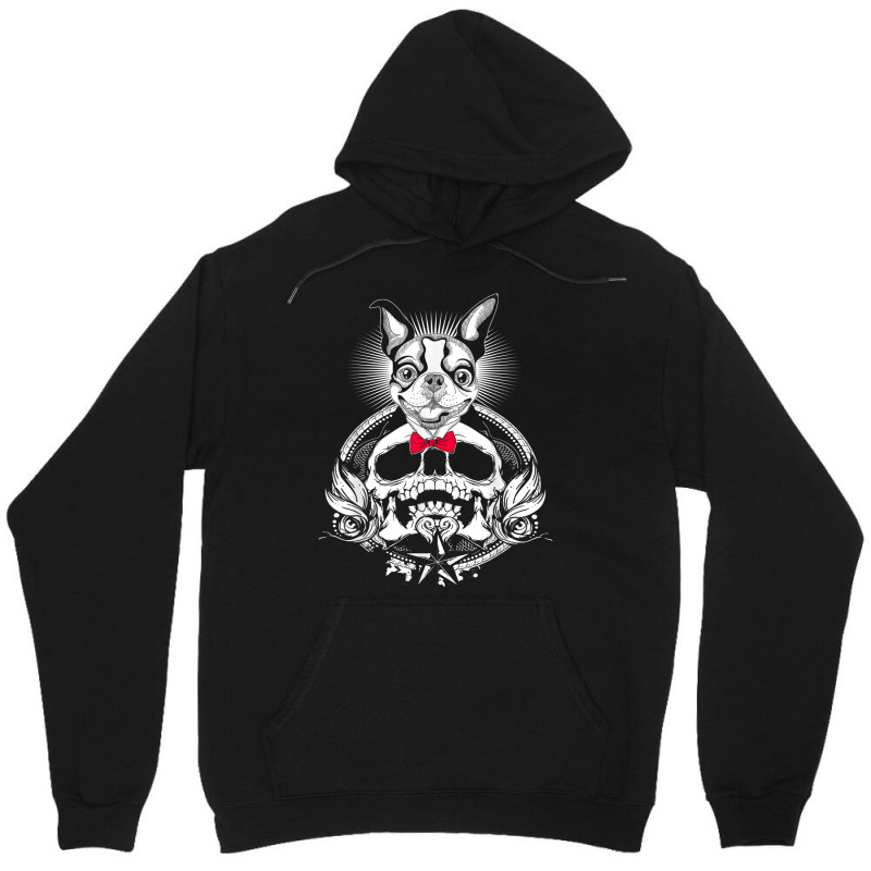 Boston Terrier Skull Halloween Dog Unisex Hoodie | Artistshot