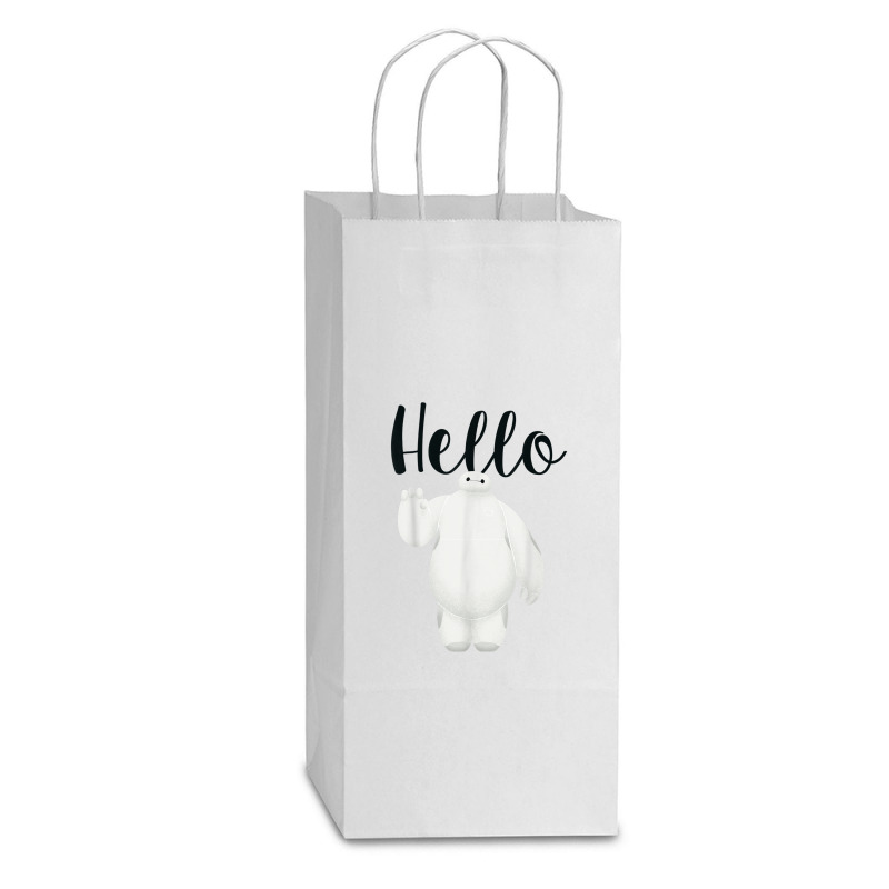 Funny Big Hero 6 Baymax Hello Wave Graphic Double Wine Paper Bag - 6 1/2 X 3 1/2 X 12 3/8 | Artistshot