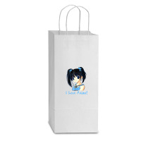 I Love Anime! Anime Girl Double Wine Paper Bag - 6 1/2 X 3 1/2 X 12 3/8 | Artistshot