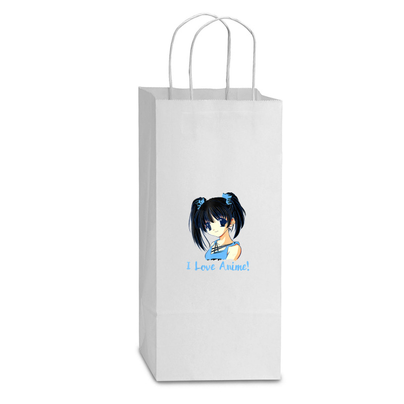 I Love Anime! Anime Girl Double wine Paper Bag - 6 1/2 x 3 1/2 x 12 3/8 by FranklinTepper1 | Artistshot