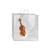 This Girl Loves Her Violin For Dark Jumbo Paper Bag - 18 X 7 X 18 3/4 | Artistshot