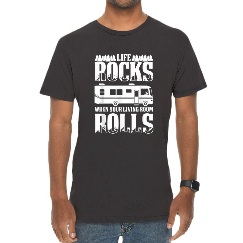 Camping Life Rocks When Living Room Rolls Vintage T-Shirt by YenNgoc | Artistshot