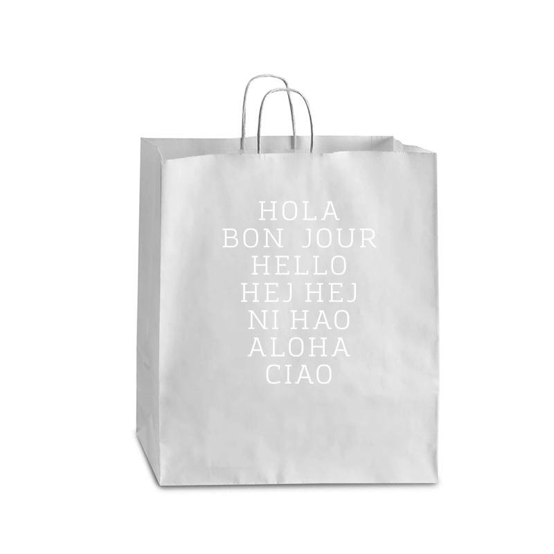 Hello 7 Languages Hola Bonjour Ni Hao Chinese French Italian Queen Paper Bag - 16 X 6 X 19 1/4 | Artistshot