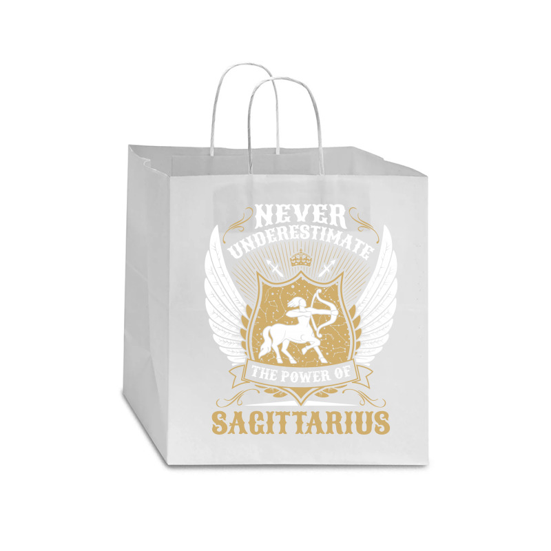 Never Underestimate The Power Of Sagittarius Star Paper Bag - 13 X 7 X 13 | Artistshot