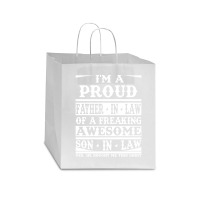 I'm A Proud Father In Law Of A Freaking Awesome Son In Law Star Paper Bag - 13 X 7 X 13 | Artistshot