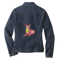 An Alert Border Collie Mix Br Ladies Denim Jacket | Artistshot