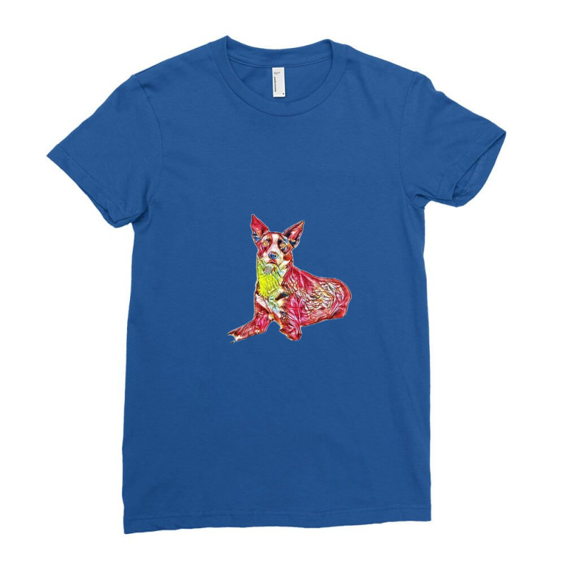 An Alert Border Collie Mix Br Ladies Fitted T-shirt | Artistshot