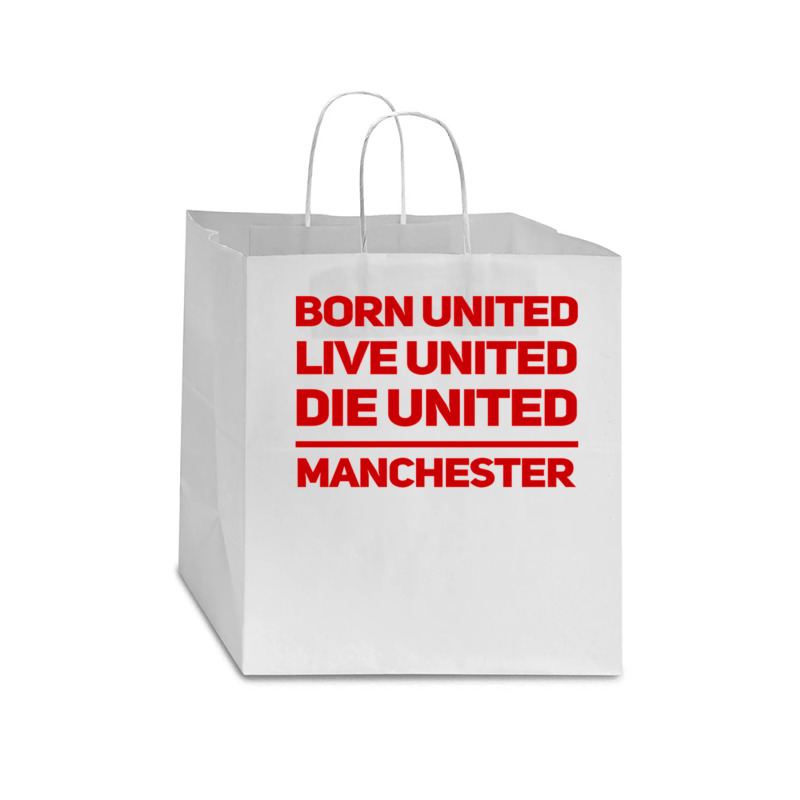 Born United Live United Die United For Manchester Fan Classic Star Paper Bag - 13 X 7 X 13 | Artistshot