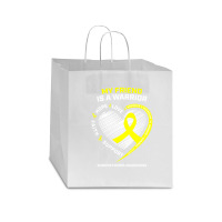 Women Men Yellow Endo Warrior Friend Endometriosis Awareness Star Paper Bag - 13 X 7 X 13 | Artistshot