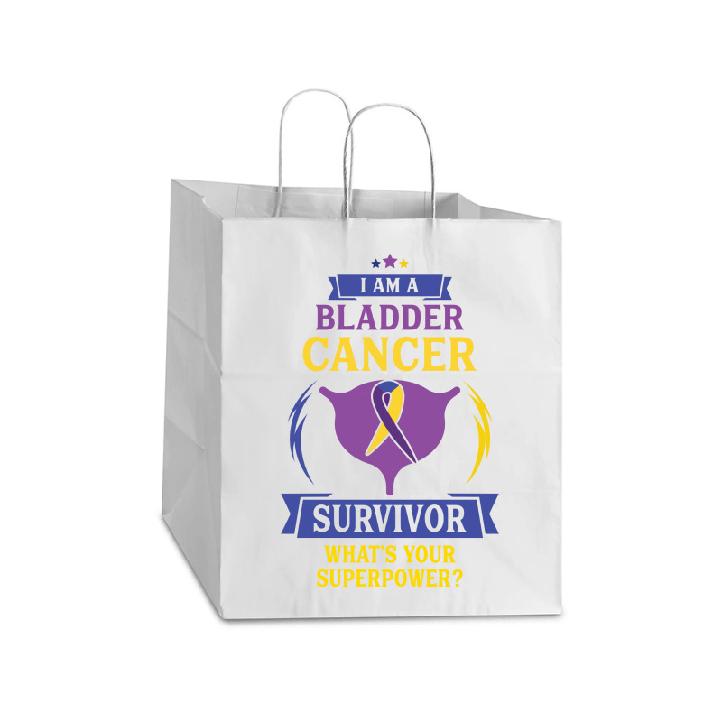 I Am A Bladder Cancer Survivor, What Is Your Superpower Take Out Paper Bag - 14 X 10 X 15 1/2 | Artistshot