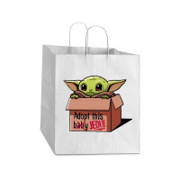 Adopt A Baby Mandalorian Baby Yoda Take Out Paper Bag - 14 X 10 X 15 1/2 | Artistshot