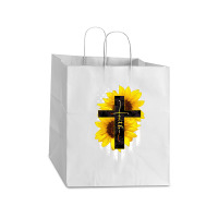 Faith Sunflower Flag Take Out Paper Bag - 14 X 10 X 15 1/2 | Artistshot