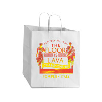 Pompeii Floor Is Lava Championship Take Out Paper Bag - 14 X 10 X 15 1/2 | Artistshot