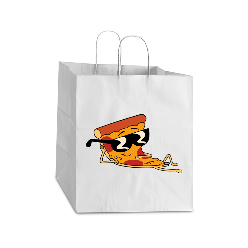 Pizza Steve Cool Cartoon Take Out Paper Bag - 14 X 10 X 15 1/2 | Artistshot