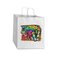 Life Is Better In Flip Flops Take Out Paper Bag - 14 X 10 X 15 1/2 | Artistshot