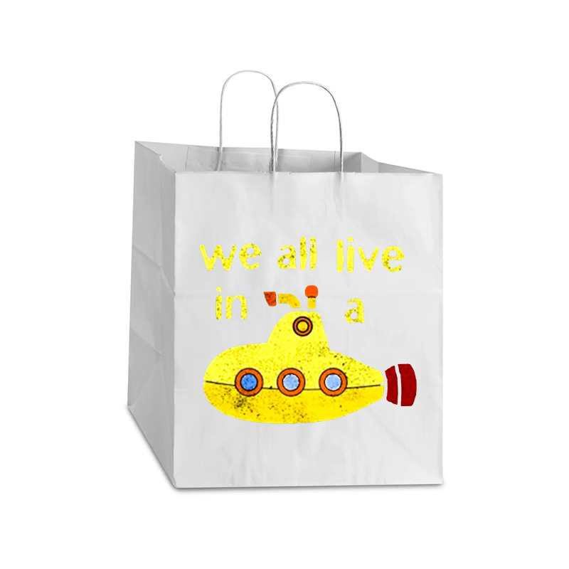 Yellow Submarine, The Yellow Submarine, Yellow, Submarine Take Out Paper Bag - 14 X 10 X 15 1/2 | Artistshot