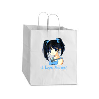 I Love Anime! Anime Girl Take Out Paper Bag - 14 X 10 X 15 1/2 | Artistshot