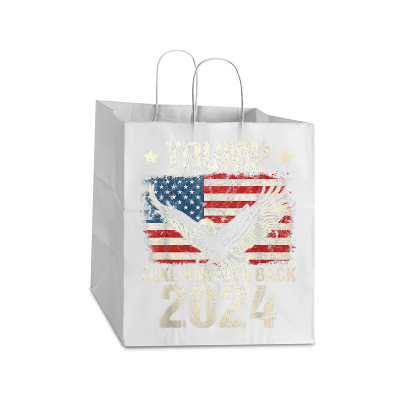 Trump 2024 Flag Take America Back Men Women Trump Take Out Paper Bag - 14 X 10 X 15 1/2 | Artistshot