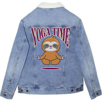 Sloth Yoga Time I Meditation Pilates Unisex Sherpa-lined Denim Jacket | Artistshot