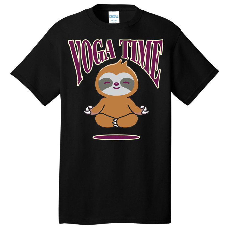 Sloth Yoga Time I Meditation Pilates Basic T-shirt by binly | Artistshot