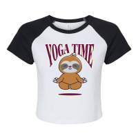 Sloth Yoga Time I Meditation Pilates Raglan Crop Top | Artistshot