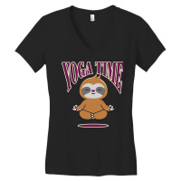 Sloth Yoga Time I Meditation Pilates Women's V-neck T-shirt | Artistshot