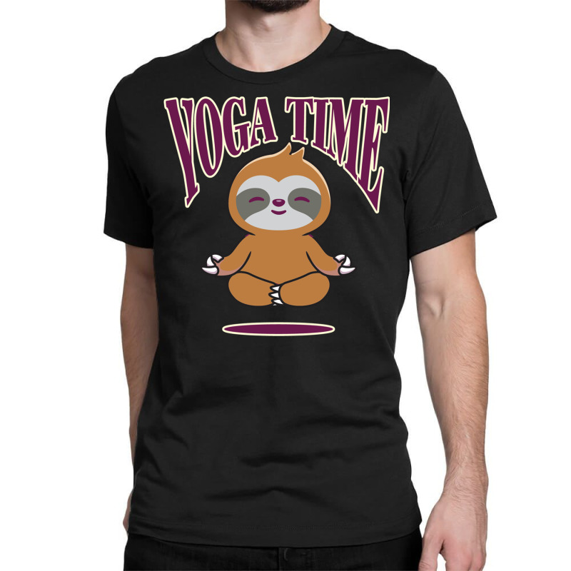 Sloth Yoga Time I Meditation Pilates Classic T-shirt by binly | Artistshot