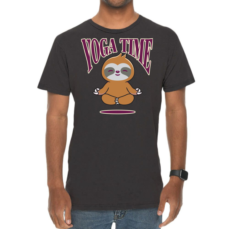 Sloth Yoga Time I Meditation Pilates Vintage T-Shirt by binly | Artistshot