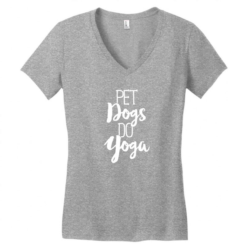 Pet Dogs Do Yoga T Shirt Funny Puppy Namaste Meditation Women's V-Neck T-Shirt by diegomicel | Artistshot