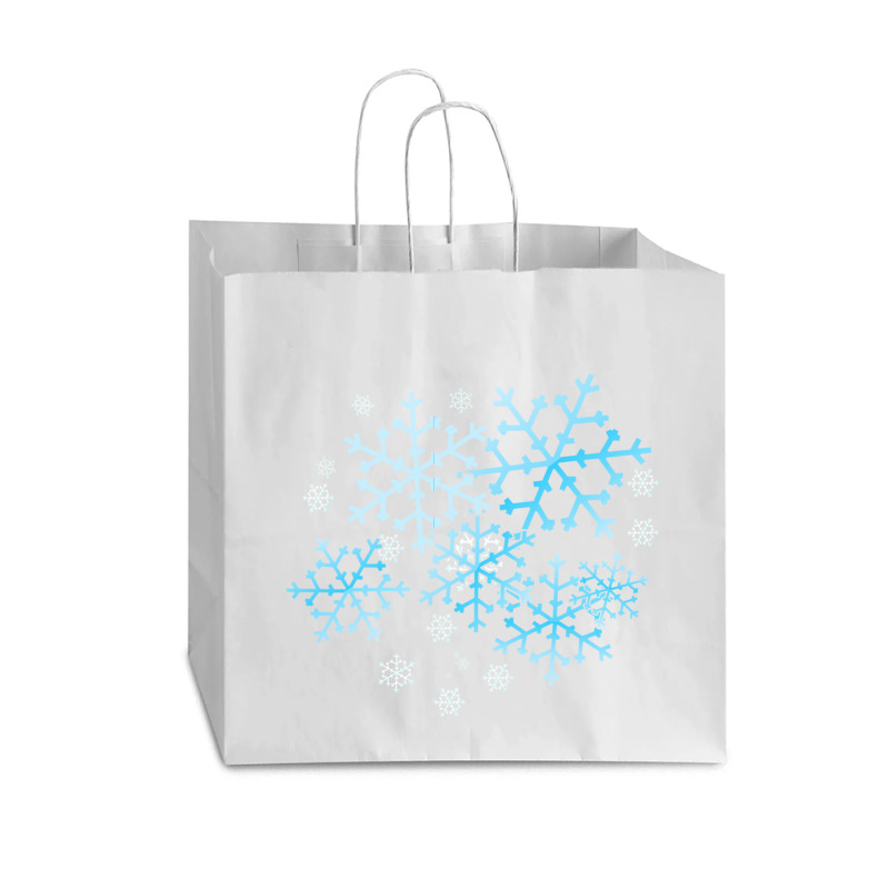 Blue Snowflakes Vogue Paper Bag - 16 X 6 X 12 | Artistshot