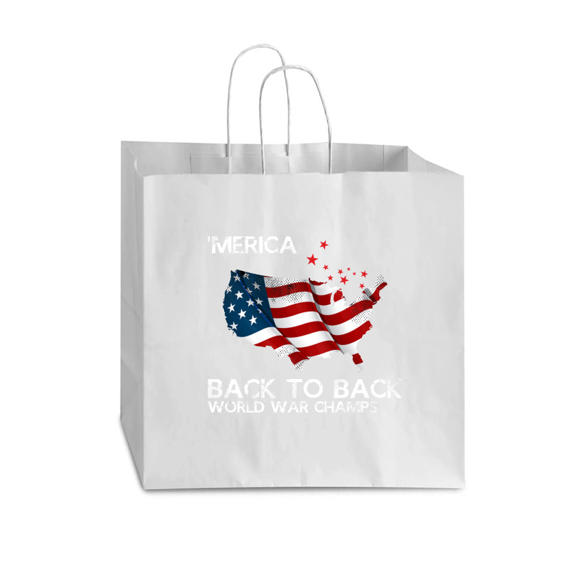 Merica Back To Back World War Champs Vogue Paper Bag - 16 X 6 X 12 | Artistshot