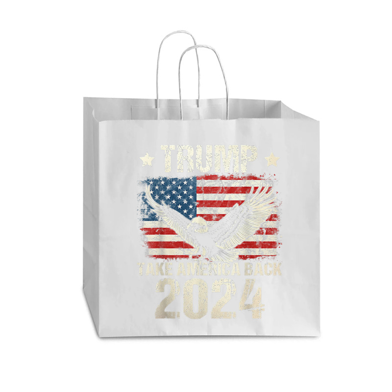 Trump 2024 Flag Take America Back Men Women Trump Vogue Paper Bag - 16 X 6 X 12 | Artistshot