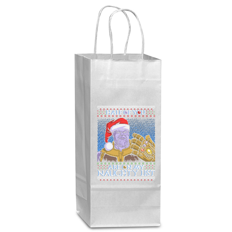 Half Of You Are On My Naughty List Wine Paper Bag - 5 1/2 X 3 1/4 X 13 | Artistshot