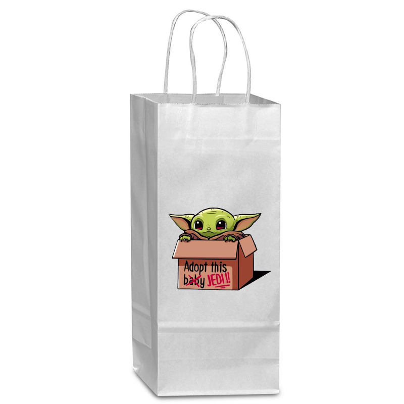 Adopt A Baby Mandalorian Baby Yoda Wine Paper Bag - 5 1/2 x 3 1/4 x 13 by paulscott Art | Artistshot