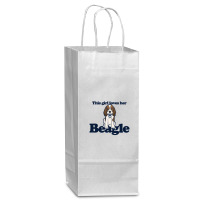 This Girl Loves Her Beagle Wine Paper Bag - 5 1/2 X 3 1/4 X 13 | Artistshot