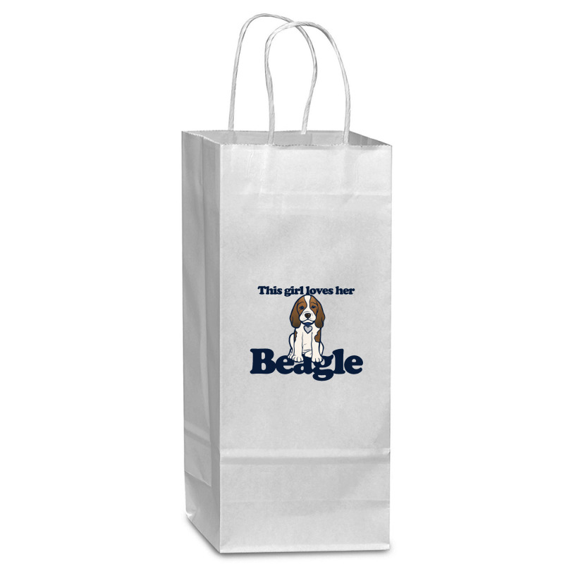 This Girl Loves Her Beagle Wine Paper Bag - 5 1/2 X 3 1/4 X 13 | Artistshot