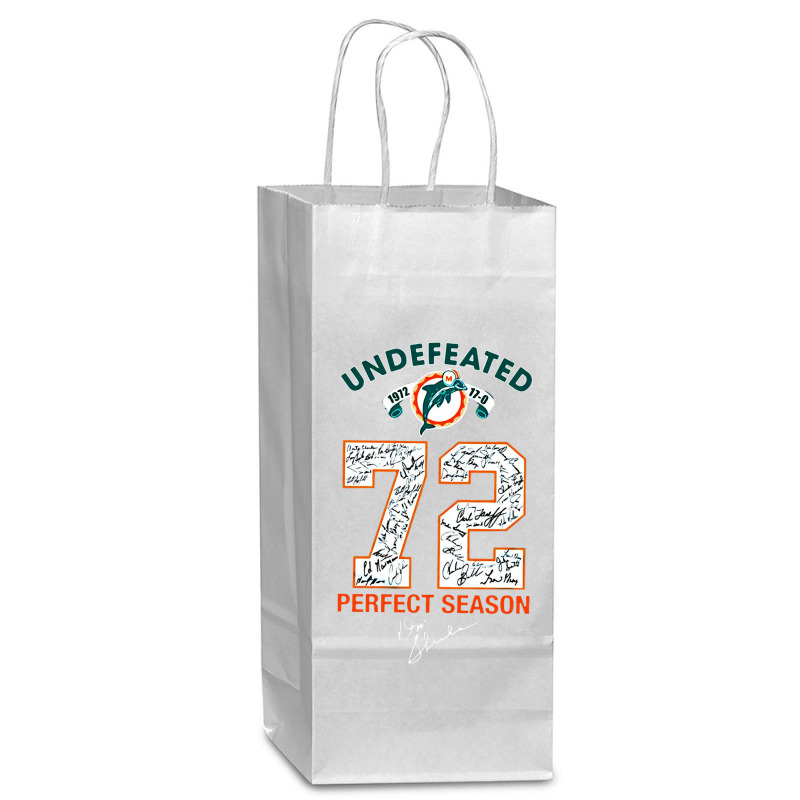 Miami Dolphin Undefeated Wine Paper Bag - 5 1/2 X 3 1/4 X 13 | Artistshot