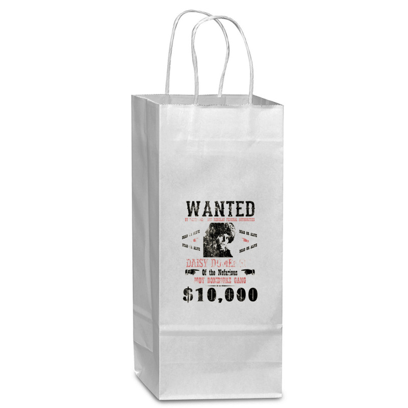 Daisy Domergue (domengre) Wanted Poster, Distressed Wine Paper Bag - 5 1/2 x 3 1/4 x 13 by bazgrafton | Artistshot