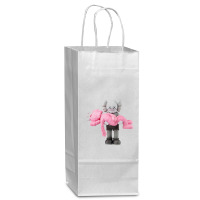 'kaws' Helping Pink Wine Paper Bag - 5 1/2 X 3 1/4 X 13 | Artistshot