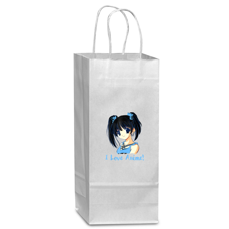 I Love Anime! Anime Girl Wine Paper Bag - 5 1/2 x 3 1/4 x 13 by FranklinTepper1 | Artistshot