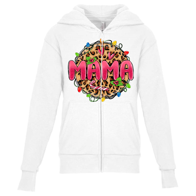 Mama Christmas Lights Youth Zipper Hoodie by MaliasSmallBusiness | Artistshot